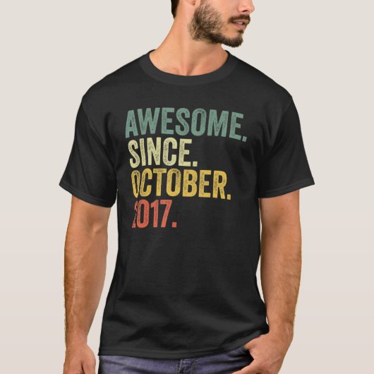 2017年10月以素晴らし降5番目の誕生日5歳 Tシャツ (正面)