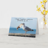 2017年11月24日のカモメと誕生日 カード (黄色い花)