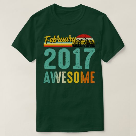 2017年2月誕生日ギフトシャツヴィンテージ2月 Tシャツ (デザイン正面)
