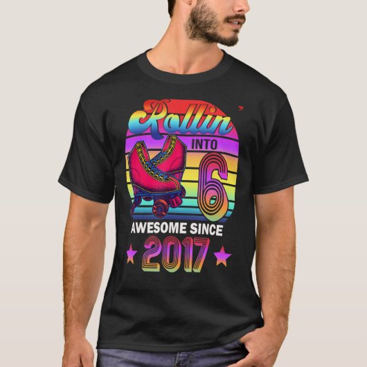 2017年6月にローロ素晴らしー'スケートで滑る6th Bir Tシャツ (正面)