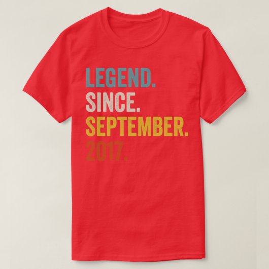 2017年9月5日誕生以来5歳の伝説 Tシャツ (デザイン正面)