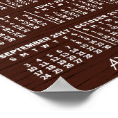 2017年 月別カレンダー 木製カスタム 3枚の写真 ポスター (角)