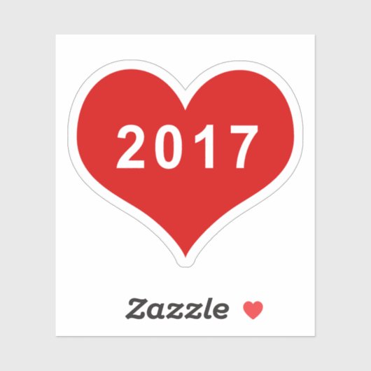 2017年 赤い愛ハート ビニールステッカー シール (シート)
