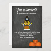 2017年 顔文字 感謝祭 夕食 ご招待 招待状 (正面/裏面)