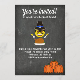 2017年 顔文字 感謝祭 夕食 ご招待 招待状