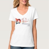 2017年DFのお祝い-女性V首のティーの Tシャツ (正面)