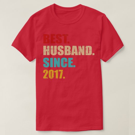 2017最高の年5周年を迎え結婚た夫 Tシャツ (デザイン正面)