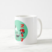 2017生まれ年に緑の円マグカップ2 コーヒーマグカップ (正面右)