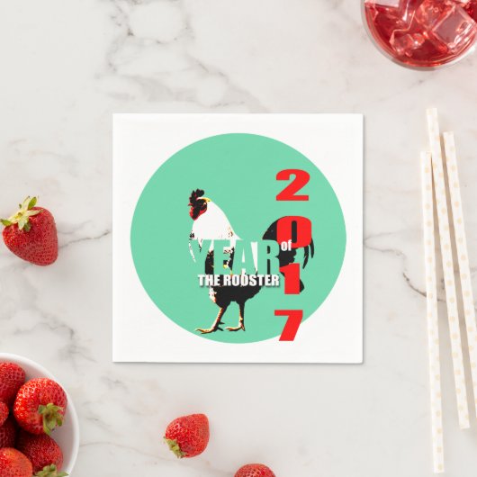 2017生まれ年のロースターの誕生日PPN スタンダードカクテルナプキン (インサイチュ)