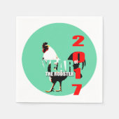 2017生まれ年のロースターの誕生日PPN スタンダードカクテルナプキン (正面)