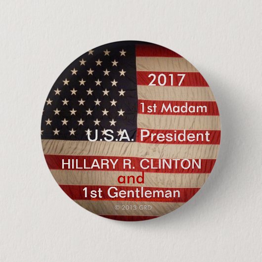 2017第1夫人U.S.A.大統領および第1紳士 缶バッジ (正面)