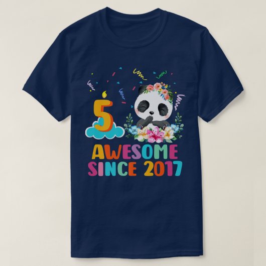 2017素晴らし年5誕生日5歳のパンダU以来 Tシャツ (デザイン正面)