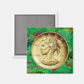 2017金ゴールドレディーリバティーコイン マグネット (正面/裏面)