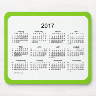 2017黄色緑Janz著52週のカレンダー マウスパッド