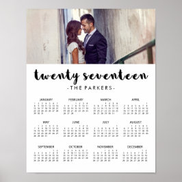 2017 ミニマル モダン タイポグラフィ カレンダー ポスター