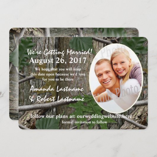 2017 森の自然カレンダー 保存の日付 招待状 (正面/裏面)