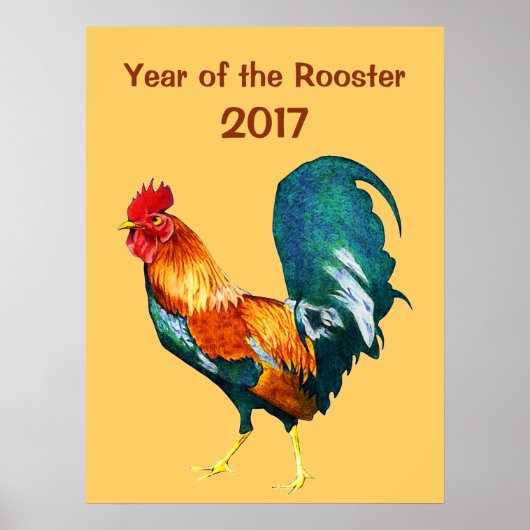 2017 Chinese New Year of the Red Rooster Poster ポスター (正面)