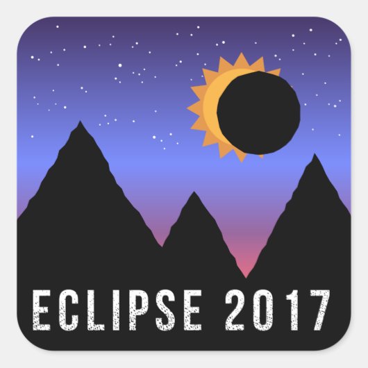 2017 Eclipse太陽のをテーマにしたステッカー スクエアシール (正面)