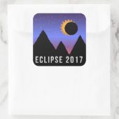 2017 Eclipse太陽のをテーマにしたステッカー スクエアシール (バッグ)