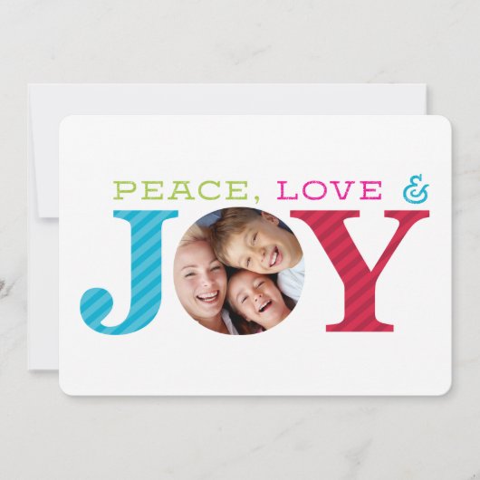 2017 PHOTO HOLIDAYシンプル JOYはっきりしたモダンカラフル シーズンカード (正面)