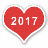 2017 Red Loveハートビニールシール シール (正面)