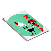 2017 Rooster Year in Green Circleノートブック ノートブック (右側)