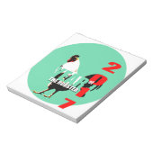 2017 Rooster Year in Green Circleメモ帳 ノートパッド (回転)