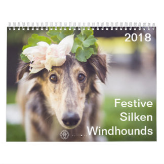 2018お祝いの絹のWindhounds カレンダー