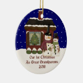 2018すばらしい祖父母として私達の第1クリスマス セラミックオーナメント (右)