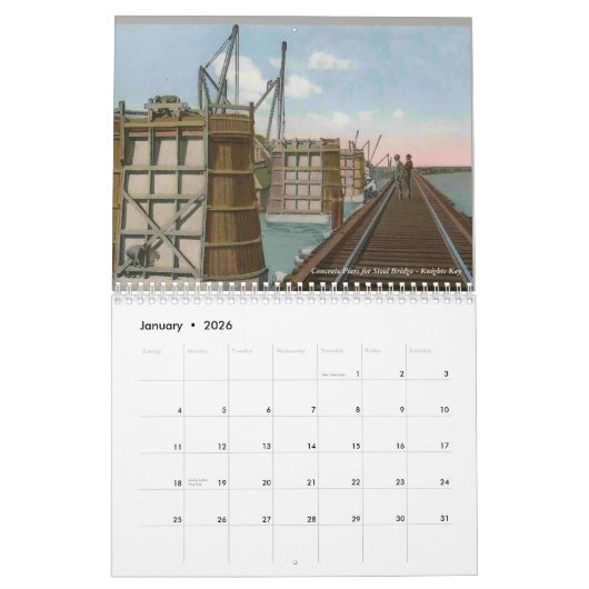 2018のカレンダーのヴィンテージのKey Westの鉄道 カレンダー (1月 2026)