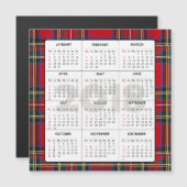 2018のカレンダーの正方形磁気タータンチェック (正面/裏面)