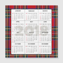 2018のカレンダーの正方形磁気タータンチェック