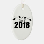 2018の帽子および免状(黒)のクラス セラミックオーナメント (右)