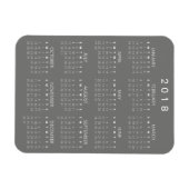 2018カレンダー磁石 – 中灰色 マグネット (横)