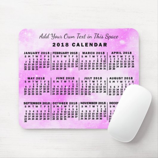 2018カレンダー(新しいバージョンの説明を参照) マウスパッド (マウス)