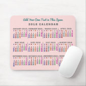 2018カレンダー(新しいバージョンの説明を参照) マウスパッド (マウス)