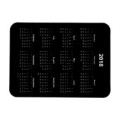 2018カレンダー – 白い文字(黒い背景あり) マグネット (横)