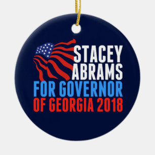 2018ジョージア州知事にStacey Abramsの投票 セラミックオーナメント