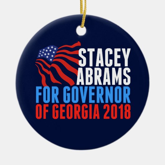 2018ジョージア州知事にStacey Abramsの投票 セラミックオーナメント (正面)