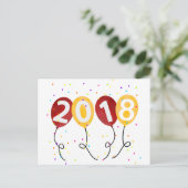 2018ハッピーニューイヤーパーティーバルーンお祝い ポストカード (スタンド正面)