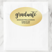 2018パーソナライズされた年金ゴールド卒業 楕円形シール (バッグ)