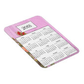 2018パープル素朴フローラウッドカレンダー磁石 マグネット (右側)