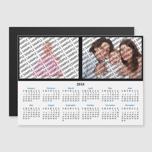 2018ファミリーポートレートカスタムカレンダーマグネット (正面/裏面)