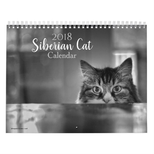2018人のシベリア人猫のカレンダー カレンダー (カバー)