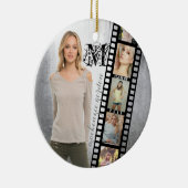 2018人の先輩のポートレートの卒業生の写真フレームのクラス セラミックオーナメント (右)