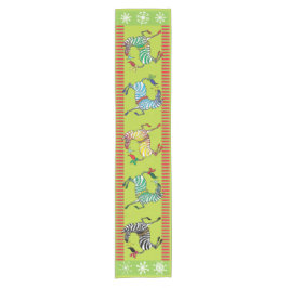 2018休日のシマウマの多彩なテーブルのランナー ショートテーブルランナー