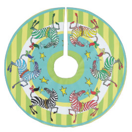 2018休日のシマウマの多彩な木のスカート ブラッシュドポリエステルツリースカート