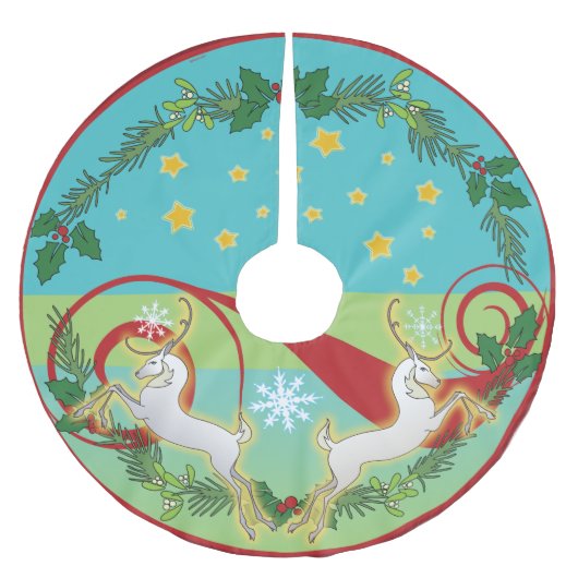 2018休日のRunedeerのクリスマスツリーのスカート ブラッシュドポリエステルツリースカート (正面)