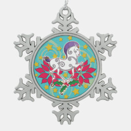 2018休日のRunequineのオーナメント2 スノーフレークピューターオーナメント