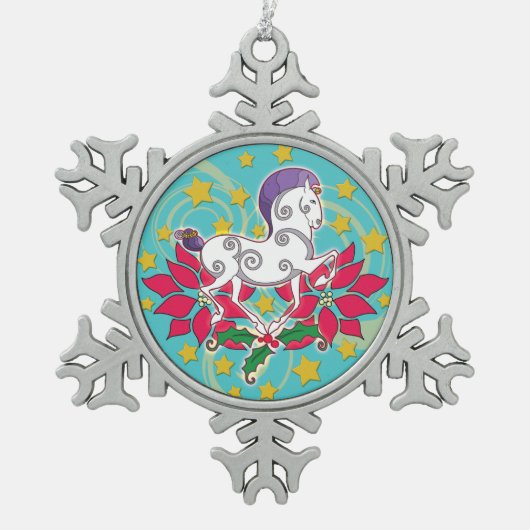 2018休日のRunequineのオーナメント2 スノーフレークピューターオーナメント (正面)